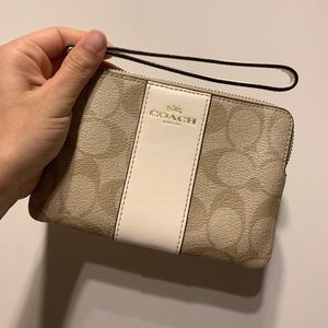 COACH, Single Zip Wallet In Signature Canvas